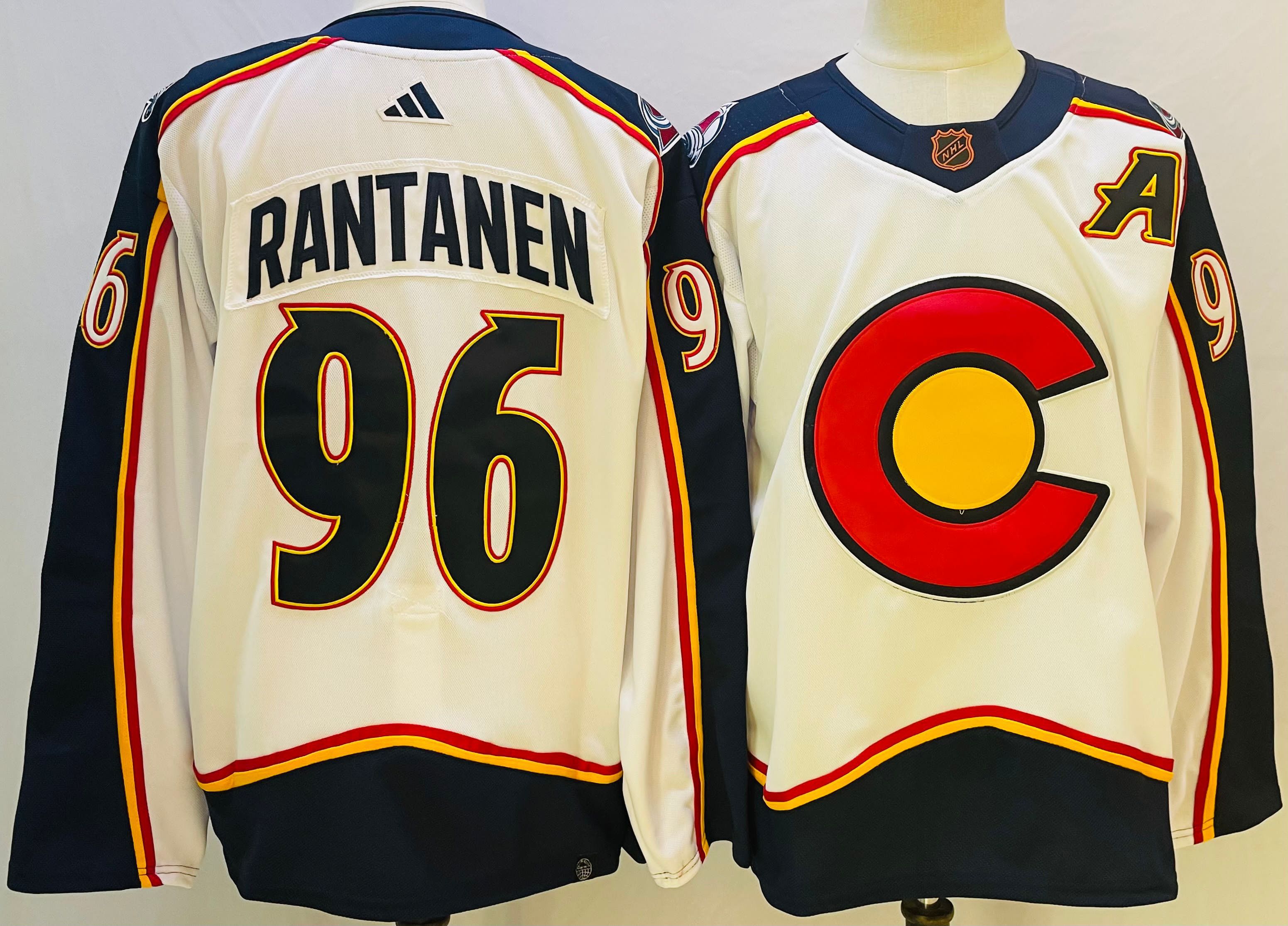 Men Colorado Avalanche #96 Rantanen Cream Throwback 2022 Adidas NHL Jersey->new jersey devils->NHL Jersey